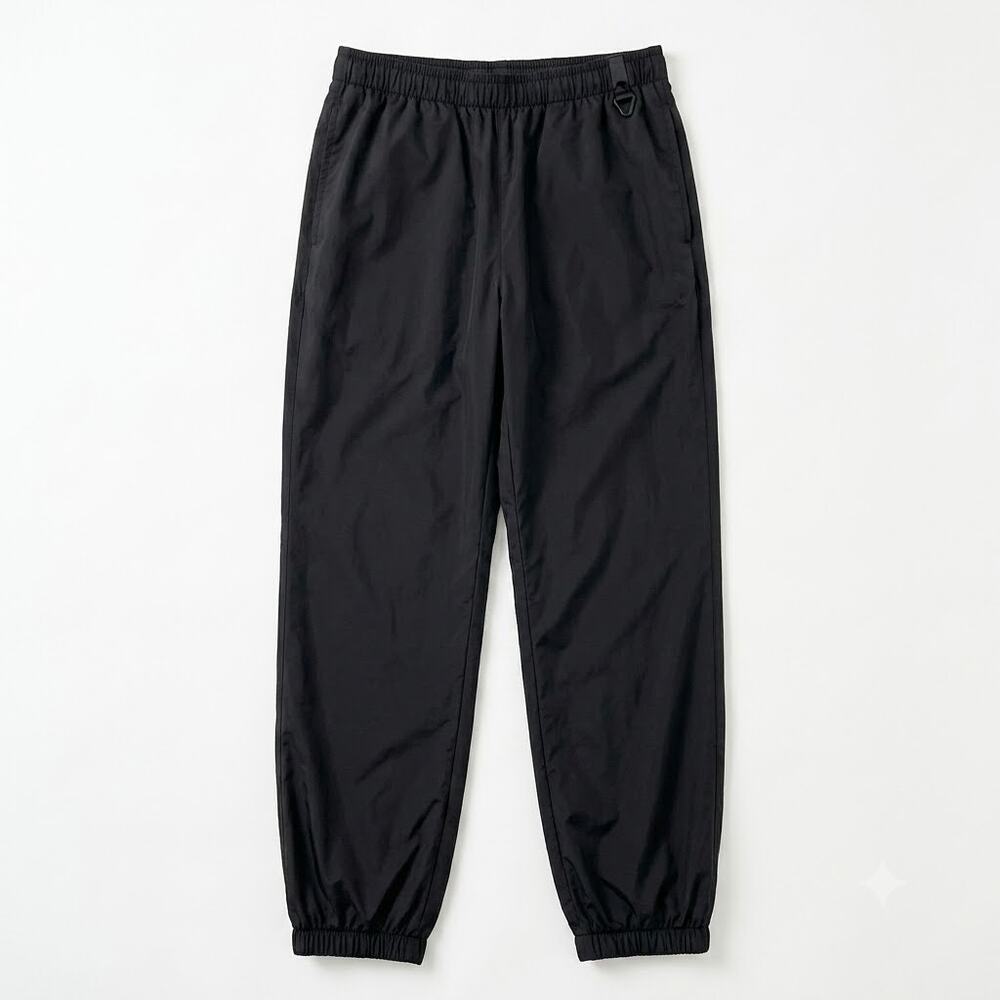 Columbia Vintage Nylon Rain Pants Black Lined Elastic Waist Outdoors Mens XL